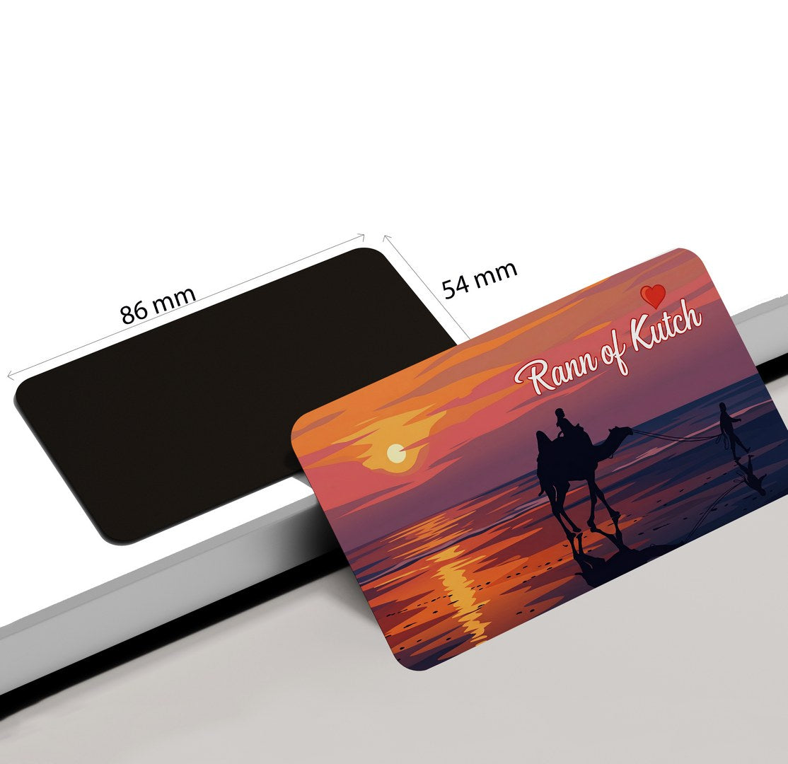 dhcrafts Rectangular Fridge Magnet Multicolor Gujarat Rann of Kutch Design Pack of 1 (8.6cm x 5.4cm)